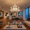 Clear Candle Style Four Light Metal and Glass Ceiling Light