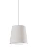 White Drum Textile Chandelier With White Shades