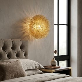 9" Gold Flush Mounted Sconce