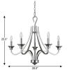 Nickel Candle Style Five Light Metal Dimmable Chandelier