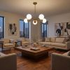 Bronze Five Light Metal Dimmable Chandelier With White Shades