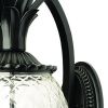 10" Black And Clear Metal and Glass Three Lights Flush Mounted Sconce