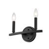 7" Black Metal Vanity Flush Mounted Sconce
