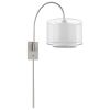 44" Clear Silver And White Metal And Sheer Fabric Flush Mount Wall Sconce