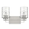 10" Silver And Clear Metal Vanity Flush Mounted Sconce