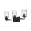 10" Black And Clear Metal and Glass Vanity Flush Mounted Sconce