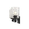 10" Black And Clear Metal and Glass Vanity Flush Mounted Sconce