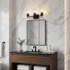10" Black And Clear Metal and Glass Vanity Flush Mounted Sconce