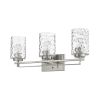 10" Silver And Clear Metal and Glass Vanity Flush Mounted Sconce