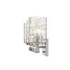 10" Silver And Clear Metal and Glass Vanity Flush Mounted Sconce