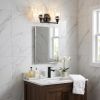 9" Black And Clear Metal and Glass Vanity Flush Mounted Sconce