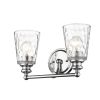 9" Silver And Clear Metal and Glass Vanity Flush Mounted Sconce