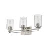 10" Clear And Silver Metal Vanity Flush Mounted Sconce