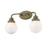 12" Brass And White Metal Vanity Flush Mounted Sconce