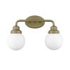 12" Brass And White Metal Vanity Flush Mounted Sconce