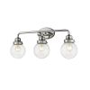12" Silver And Clear Metal and Glass Vanity Flush Mounted Sconce