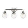 12" Silver And Clear Metal and Glass Vanity Flush Mounted Sconce