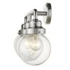 12" Silver And Clear Metal and Glass Vanity Flush Mounted Sconce