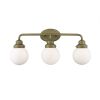 12" Brass And White Metal and Glass Vanity Flush Mounted Sconce
