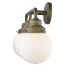 12" Brass And White Metal and Glass Vanity Flush Mounted Sconce