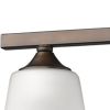 21" Bronze And White Metal and Glass Three Lights Flush Mounted Sconce
