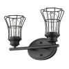 9" Black Metal Vanity Flush Mounted Sconce