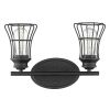 9" Black Metal Vanity Flush Mounted Sconce