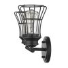 9" Black Metal Vanity Flush Mounted Sconce