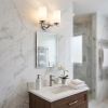 11" Silver And White Metal Flush Mounted Sconce