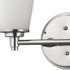 10" Silver And White Metal and Glass Vanity Flush Mounted Sconce