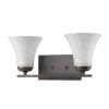 8" Antiqued Bronze Metal and Glass Vanity Flush Mounted Sconce