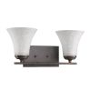 8" Antiqued Bronze Metal and Glass Vanity Flush Mounted Sconce