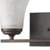 8" Antiqued Bronze Metal and Glass Vanity Flush Mounted Sconce