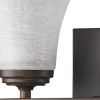 8" Antiqued Bronze Metal and Glass Vanity Flush Mounted Sconce