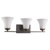 8" Bronze And White Metal and Glass Vanity Flush Mounted Sconce