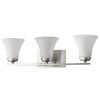 26" Silver And White Metal and Glass Three Lights Flush Mounted Sconce