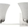 26" Silver And White Metal and Glass Three Lights Flush Mounted Sconce