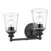 8" Black And Clear Metal Vanity Flush Mounted Sconce
