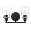 8" Black And Clear Metal Vanity Flush Mounted Sconce