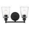 8" Black And Clear Metal Vanity Flush Mounted Sconce