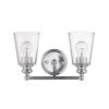 8" Silver And Clear Metal Vanity Flush Mounted Sconce