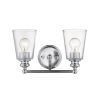 8" Silver And Clear Metal Vanity Flush Mounted Sconce