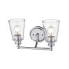 8" Silver And Clear Metal Vanity Flush Mounted Sconce