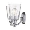 8" Silver And Clear Metal Vanity Flush Mounted Sconce