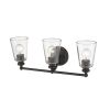 8" Clear And Antiqued Bronze Metal Vanity Flush Mounted Sconce