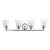 8" Silver And Clear Metal and Glass Vanity Flush Mounted Sconce