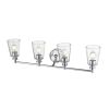 8" Silver And Clear Metal and Glass Vanity Flush Mounted Sconce