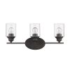 10" Clear And Bronze Metal and Glass Vanity Flush Mounted Sconce