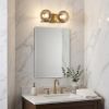 9" Smoky Black And Brass Metal Vanity Flush Mounted Sconce