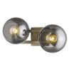 9" Smoky Black And Brass Metal Vanity Flush Mounted Sconce
